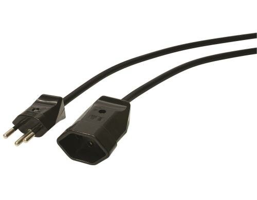 Kunststoff-Verlängerungskabel, 15m, schwarz 3-polig, T12/T13