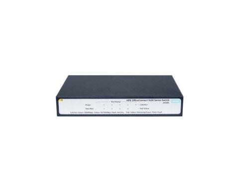 HP 1420-5G-PoE+: 5 Port Switch, 1Gbps 4x PoE+, 32W PoE+ Budget, lüfterlos