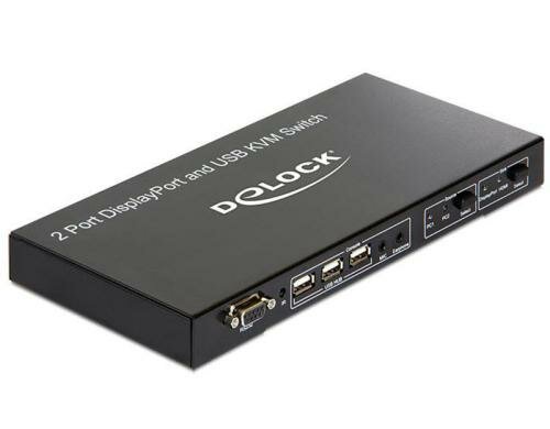 Delock 2 Port Displayport KVM Switch Manuel+Hotkeys, USB+Audio