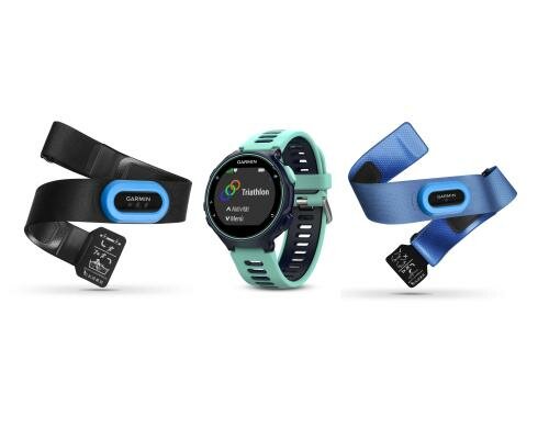 Garmin Sportuhr Forerunner 735XT Tri blau GPS, Pulsmessung am Handgelenk, 2x Pulsgurt