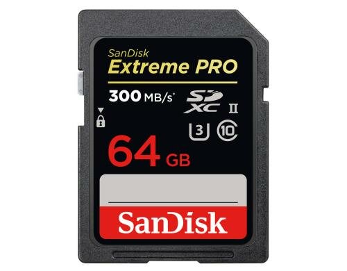 SanDisk SDXC Card 64GB Extrem Pro UHS-II U3 lesen 300MB/sec, schreiben 260MB/s