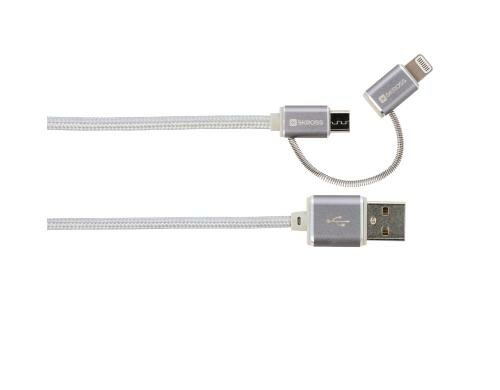 SKROSS 2in1 Chargen Sync Steel Line, für MicroUSB und Lightning