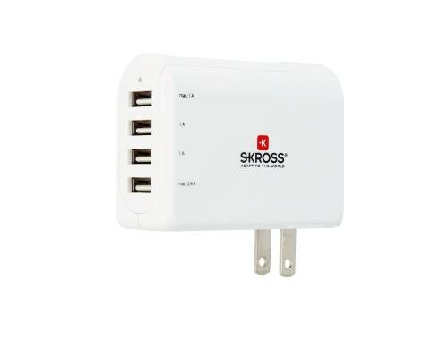SKROSS USA USB Charger 4 Port 5V - 4800mA, 100-250V Eingangsspannung