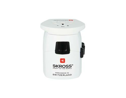 SKROSS World Adapter PRO Light-World o.CH/I 2+3 polige Geräte, Muli-Länder Aufsatz