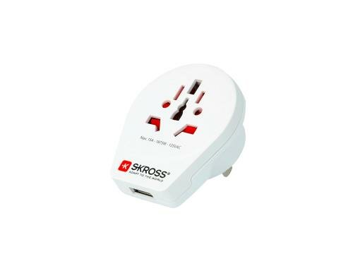 SKROSS Reiseadapter World to USA mit USB Ladegerät