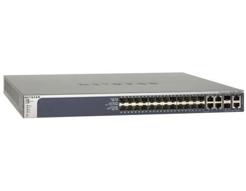 Netgear GSM7328FS: 24Port Fiber Switch 4x RJ45 (shared), 2x SFP+/10Gbase combo