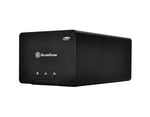 SilverStone SST-DS223, ohne Netzteil Alu-Gehäuse schwarz, 80x60x140mm (BxHxT)
