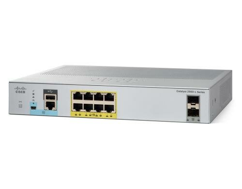 Cisco 2960L-8PS-LL: 8 Port LAN Lite Switch 8xGE, 8xPoE+ (67W), 2xSFP 1G