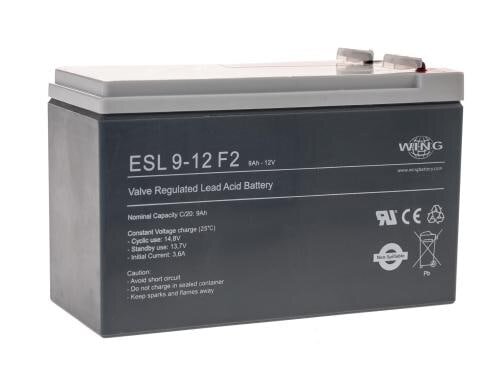 WING Ersatz Bleiakku USV 12V/9Ah 12V/9Ah, 6.3mm Zungen