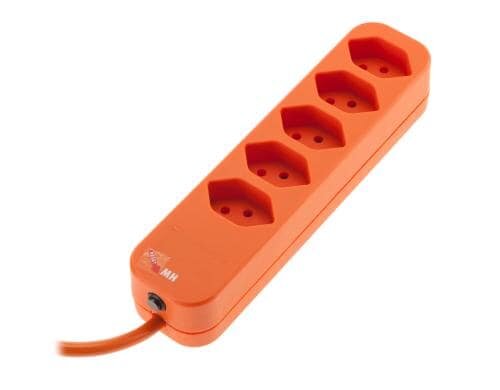 Max Hauri Steckdosenleiste Swiss-Line 5xT13, orange, ohne Schalter