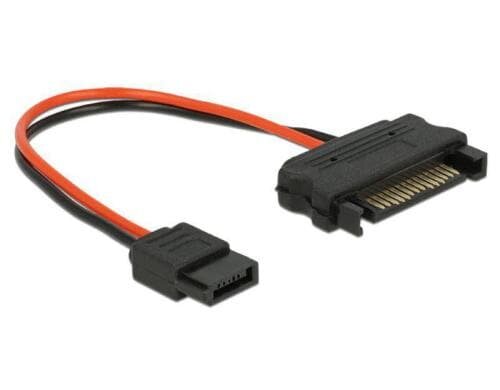 SATA Adapterkabel für Slimline (ODD), 10cm 15Pin SATA Buchse zu Slim SATA 6Pin