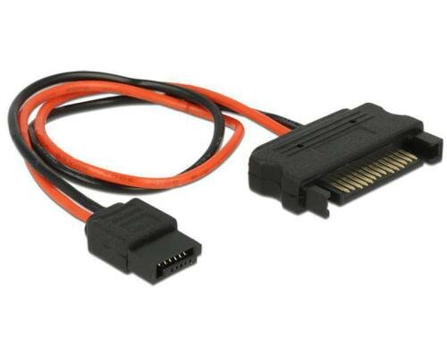 SATA Adapterkabel für Slimline (ODD), 20cm 15Pin SATA Buchse zu Slim SATA 6Pin