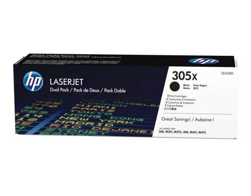 HP Toner 305X - Black 2er-Pack (CE410XD) Seitenkapazität 2x ~ 4000 Seiten