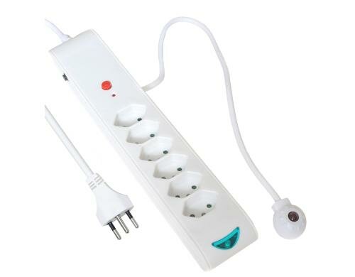 Steckdosenleiste 6xT13 mit Schalter und IR mit allen IR Fernbedienungen schaltbar