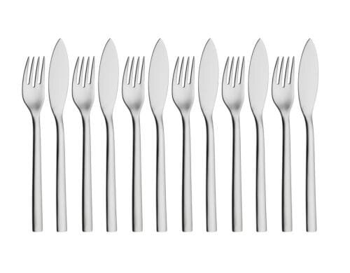 WMF Fischbesteck 12er Set Cromargan® Edelstahl Rostfrei 18/10, 21/19c