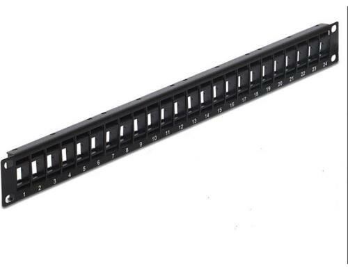 24-Port 19 Patchpanel, drehbar schwarz,  für Keystone Module