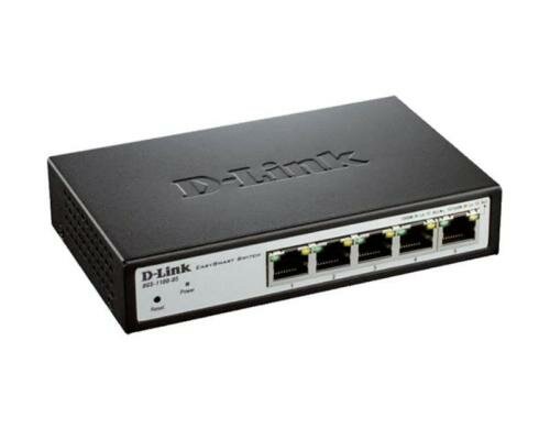 D-Link DGS-1100-05: 5Port Gigabit Switch 5x Gigabit, Lüfterlos