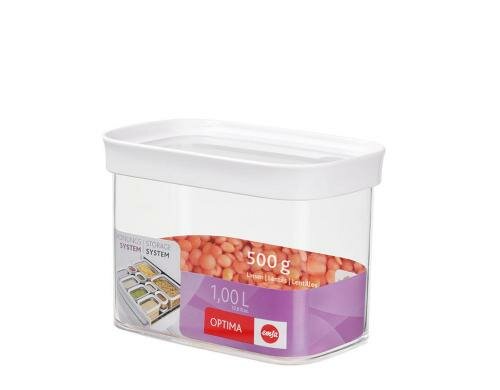 Emsa Dose Optima rechteckig 1 Liter einzigartiger Rastverschluss