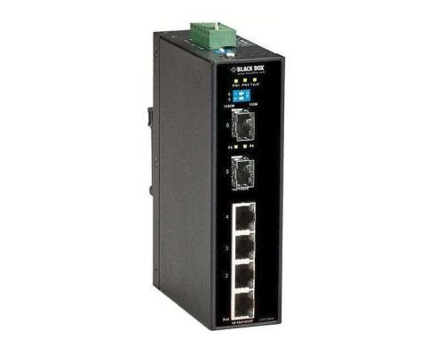 Black Box 6 Port Rail Switch LPH1006A 4xGE PoE+, 2xSFP, -40-+70°C, IP30