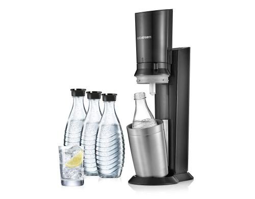 Crystal Black & Metal Mega - 60L Zylinder 3 Glaskaraffen 615 ml