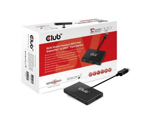 Club 3D, MST Hub 1x DP auf 3x HDMI Ausgang: 3x HDMI 1.4
