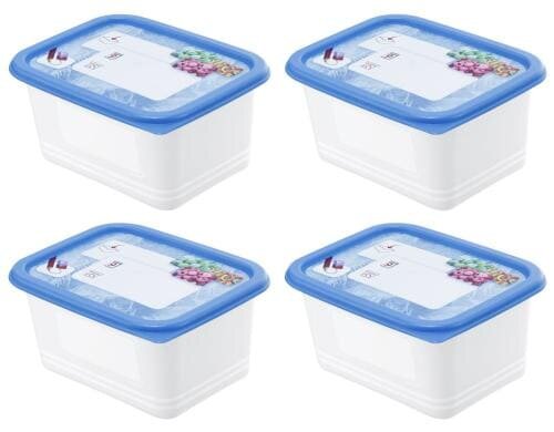 Rotho Gefrierdosen Set Domino Dekor 4x 0.75 Liter, 157x118x132 mm