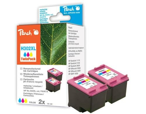 Peach Tinte HP F6U67A 302XL color Twinpack 2x14ml 335 Seiten