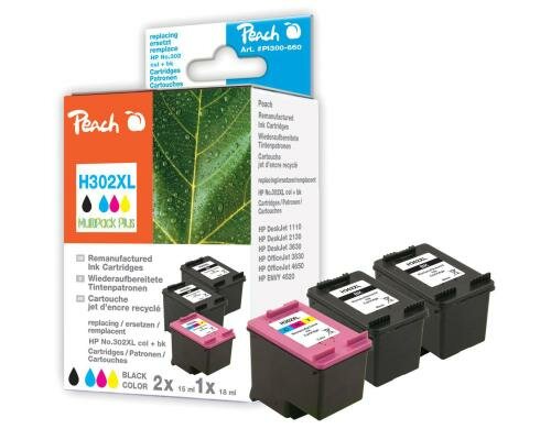 Peach Tinte HP 302XL black + color MP Plus 2x15 1x 14ml 490 + 335 Seiten