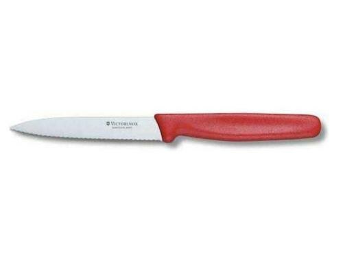 Victorinox Gemüsemesser 10cm rot Wellenschliff, Mittelspitz