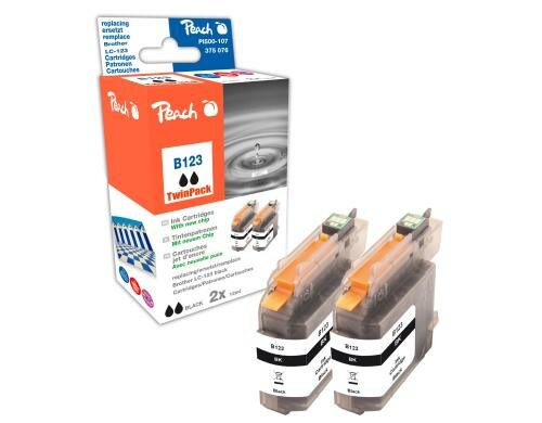 Peach Tinte Brother LC-123bk Twinpack black 2x 12ml 790 Seiten