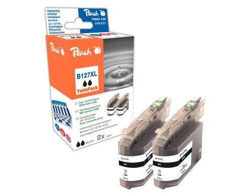 Peach Tinte Brother LC-127XL Twinpack black 2x20ml 1205 Seiten