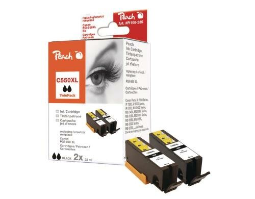 Peach Tinte Canon Twinpack PGI-550 schwarz 2x23ml 510 Seiten