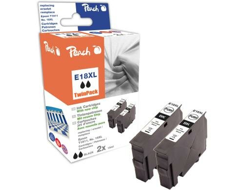 Peach Tinte Epson Twin T1811 Nr.18XL black 2x15ml 635 Seiten