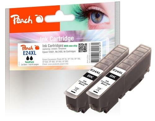 Peach Tinte Epson Twin T2431 Nr.24XL black 2x16ml 510 Seiten