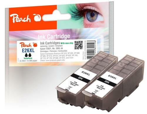 Peach Tinte Epson Twin T2621 Nr.26XL black 2x26ml 585 Seiten