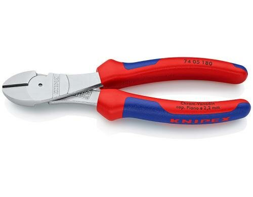 Knipex Kraft-Seitenschneider 180 mm verchromt mit Mehrkomponenten-Hüllen