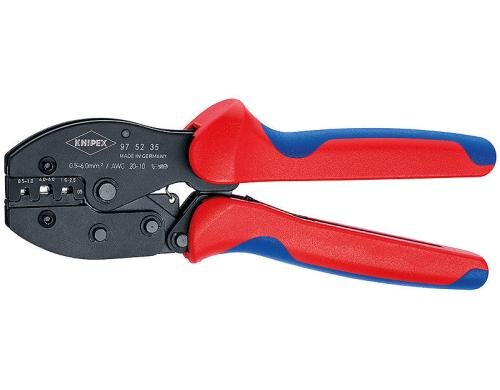 Knipex PreciForce Crimpzange 220 mm brüniert mit Mehrkomponenten-Hüllen