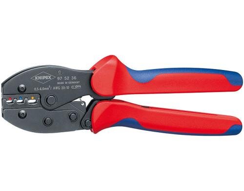 Knipex PreciForce Crimpzange 220 mm brüniert mit Mehrkomponenten-Hüllen