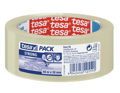 tesapack strong Paketband transparent, 66m x 38mm
