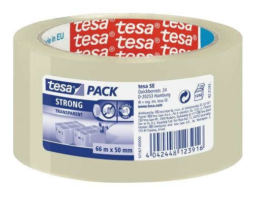 tesapack strong Paketband transparent, 66m x 50mm