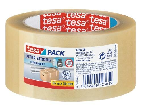 tesapack ultra strong Paketband, transparent, 66m x 50mm
