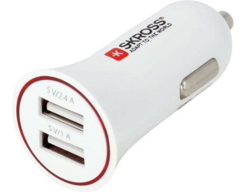 SKROSS Dual USB Car Charger Doppel-USB Autoladegrät 3.4 A, weiss