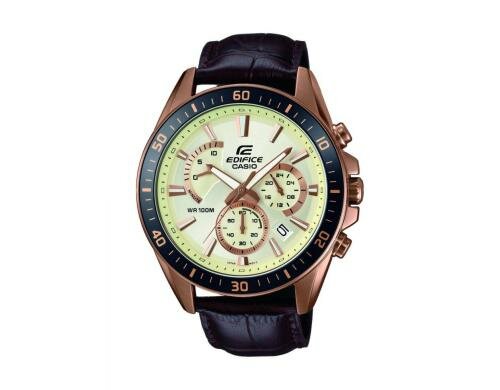 EDIFICE Basic Series EFR-552GL-7AVUEF Leder Armband, Braun