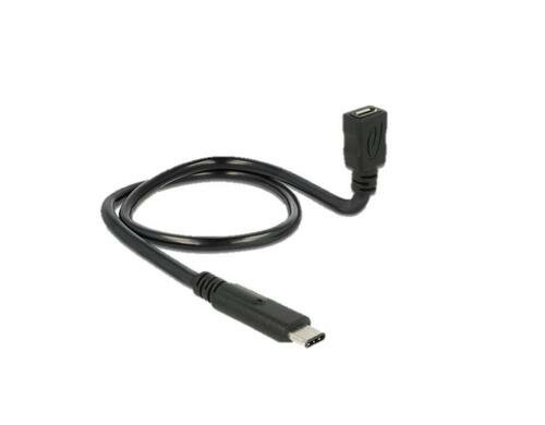 USB2.0-Shape Adapterkabel MicroB-C, 50cm Typ-C Stecker - MicroB-Buchse, Biegsam, me