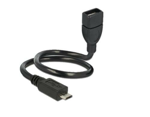 USB2.0-Shape Adapterkabel MicroB-A, 35cm MicroB-Stecker - A-Buchse, formbar, OTG