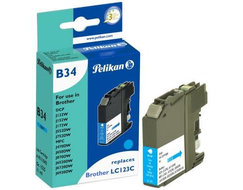 Tinte Pelikan Brother LC-123C cyan 11ml 767 Seiten