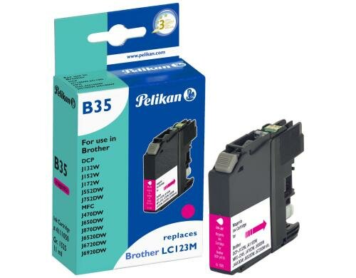 Tinte Pelikan Brother LC-123M magenta 11ml 734 Seiten