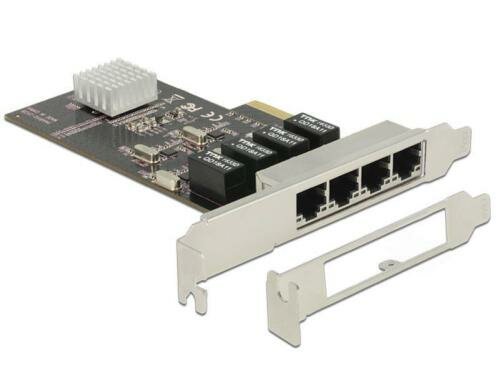 Delock PCI-Express Netzwerkkarte, 1Gbps inkl. Low profile Slotblech, 4x Gigabit LAN