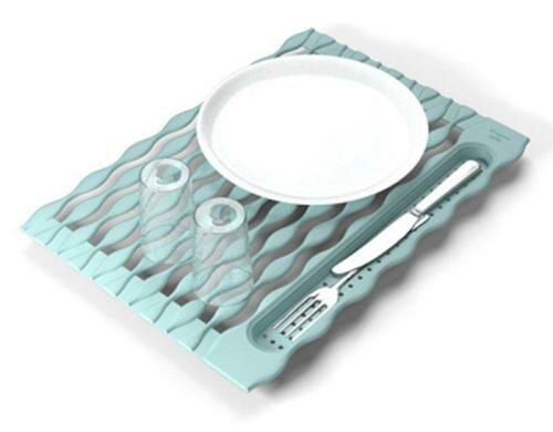 SiliconeZone Abtropfmatte blau Silikon, Grösse 32x44.8x1.5cm