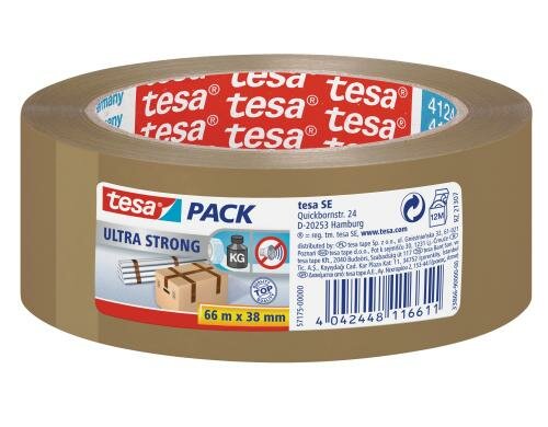 tesapack ultra strong Paketband, braun, 66m x 38mm